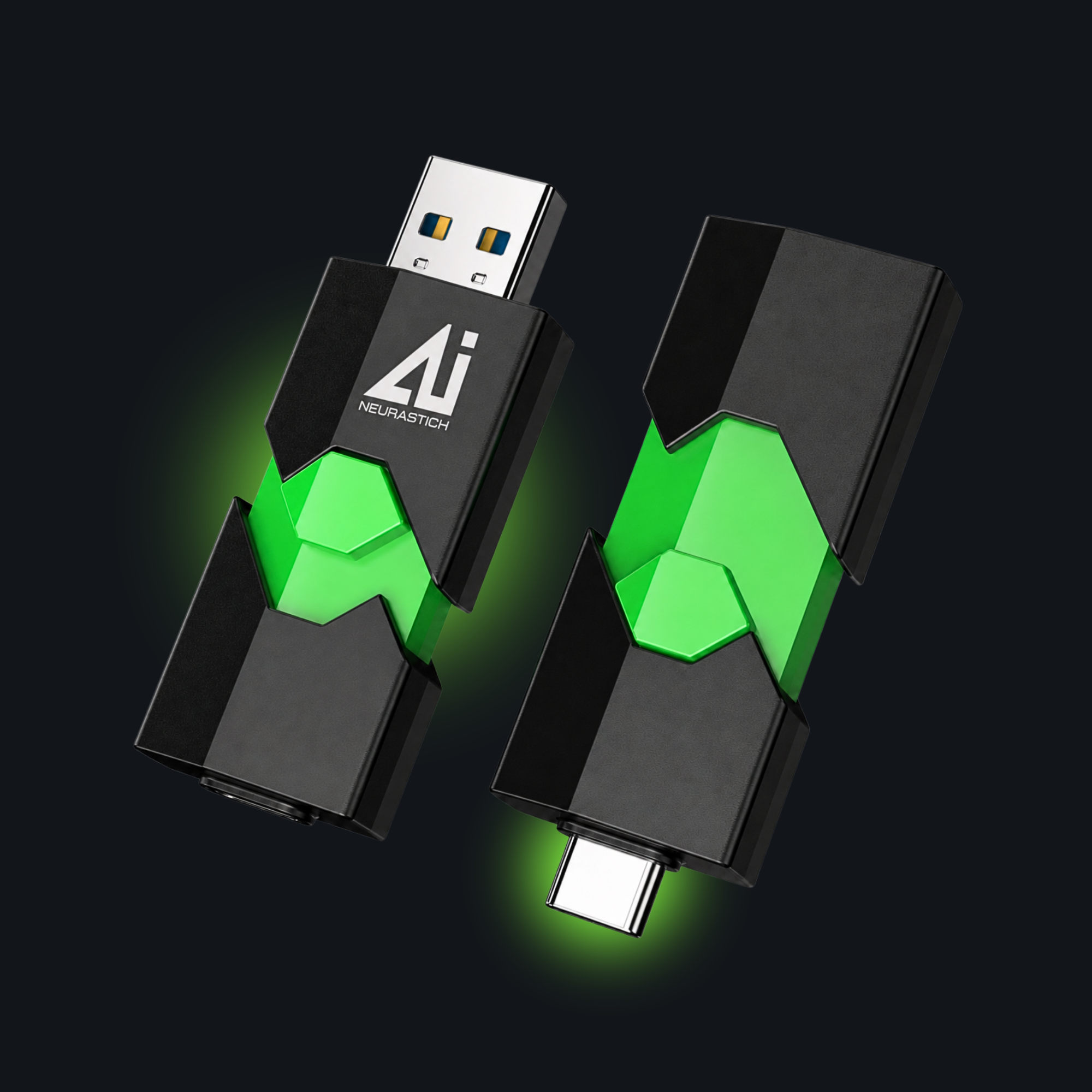 Neurastick Everyday USB-A and USB-C private AI drive